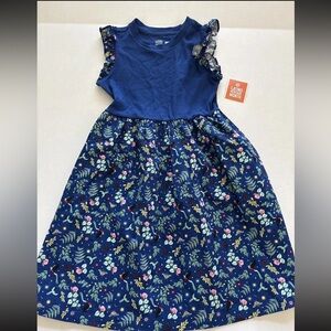 Latino Heritage Month Blue Floral Bird Dress Sz Large 10/12 NWT